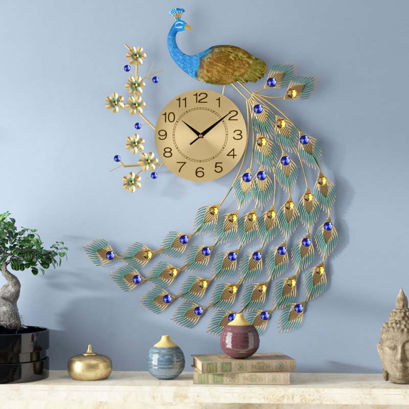 World Menagerie Oversized Dule Peacock Wall Clock & Reviews Wayfair.ca